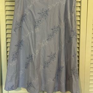 Floral light purple linen Skirt